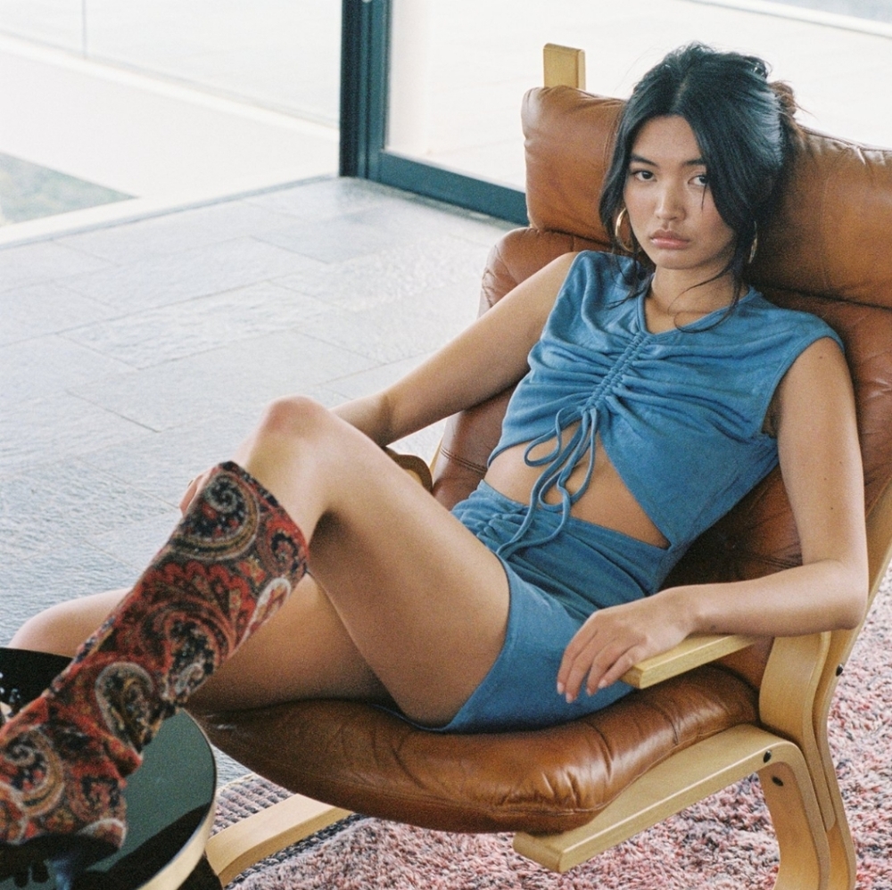 With Jean Hermana Dress in blue